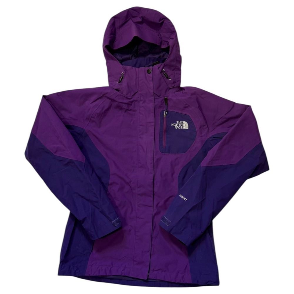 The North Face HyVent Hooded Rain Jacket Purple Womens XS Waterproof Shell